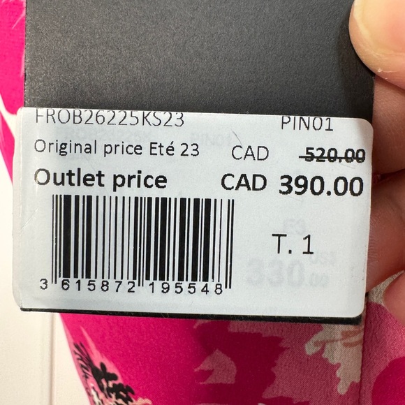 The Kooples Short Printed Silk Dress Pink - Picture 13 of 16